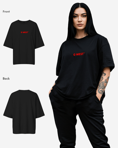 G West Womens Heavyweight Logo Wear Oversized T-Shirt