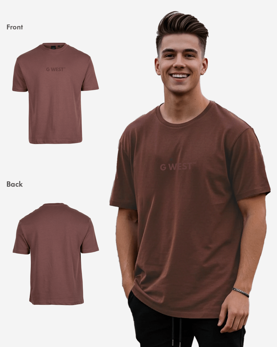 G West Mens Heavyweight Logo Wear Oversized T-Shirt