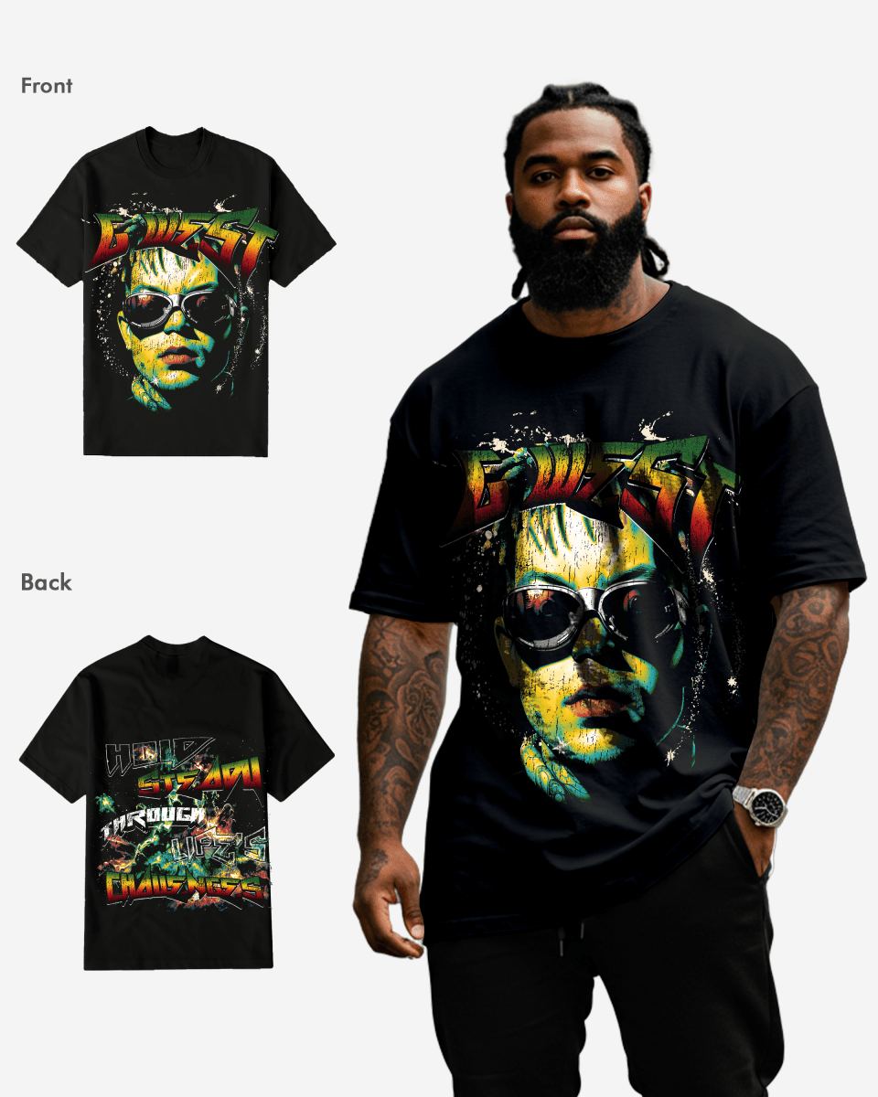 G West Hold Steady Black T-Shirt Big and Tall Mens