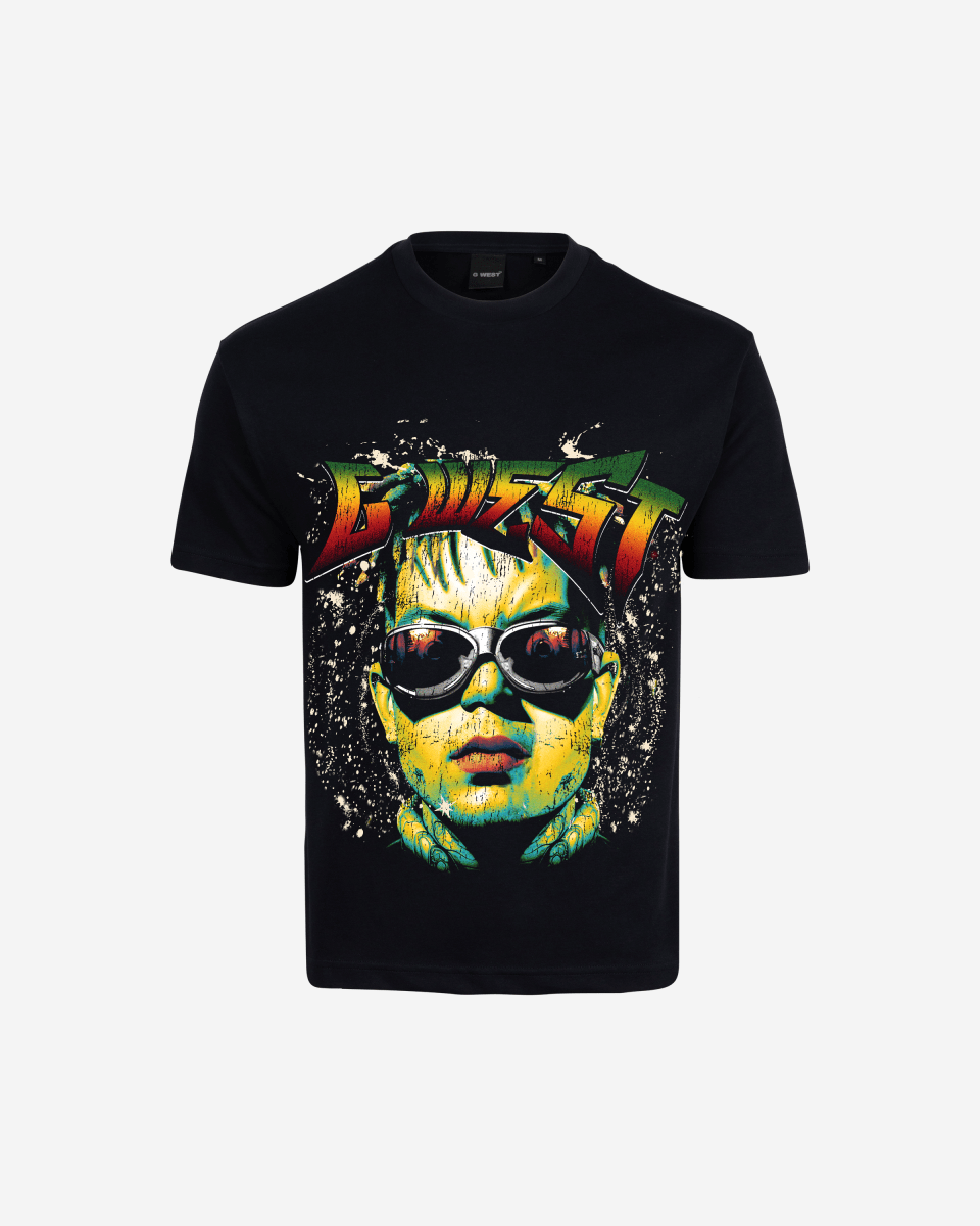 G West Mens Hold Steady Premium Oversized Tee Front And Back Print