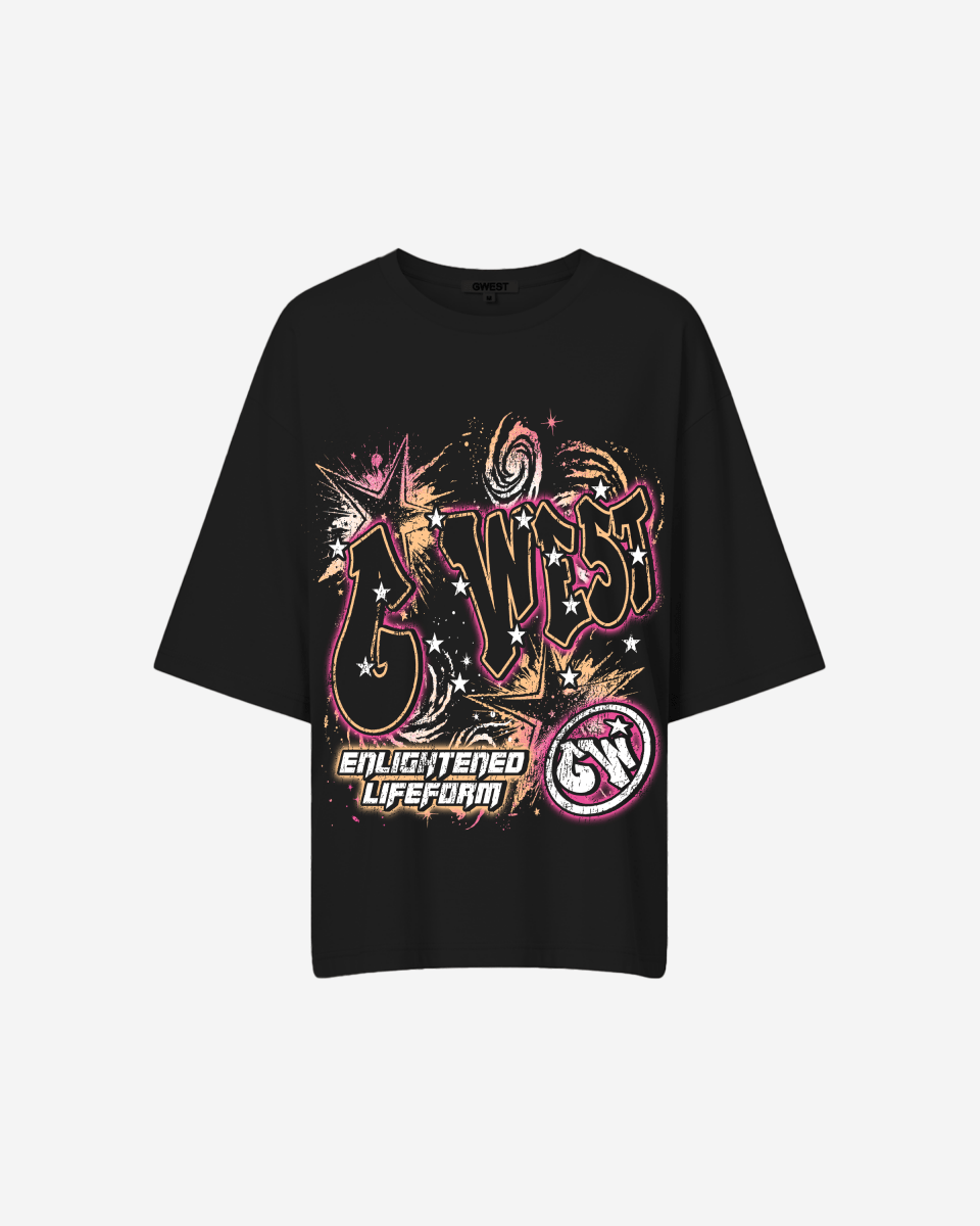 G West Womens Illuminated Soul Double Hit Premium Oversized Tee Front And Back Print