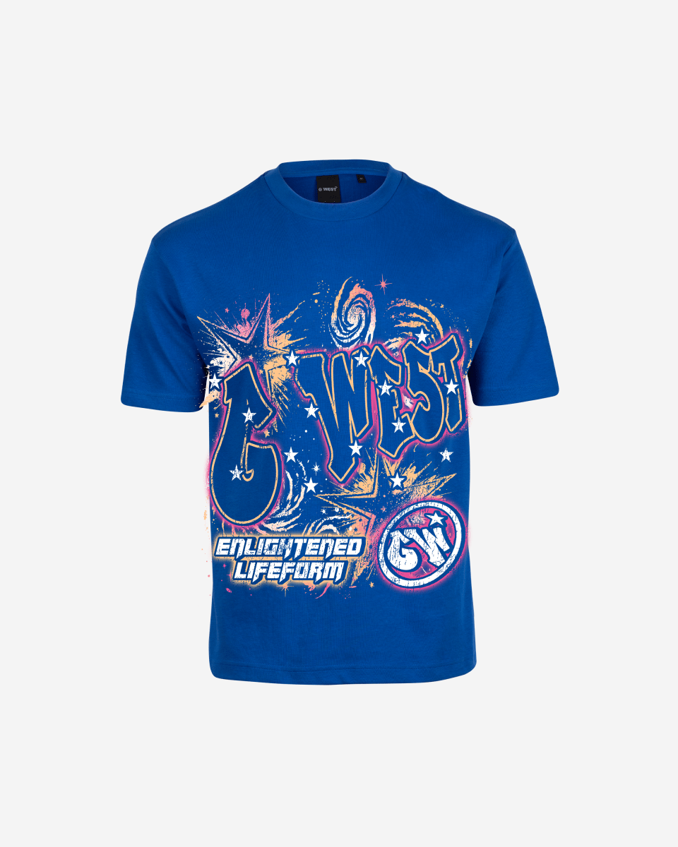 G West Mens Illuminated Soul Double Hit Premium Oversized Tee Front And Back Print