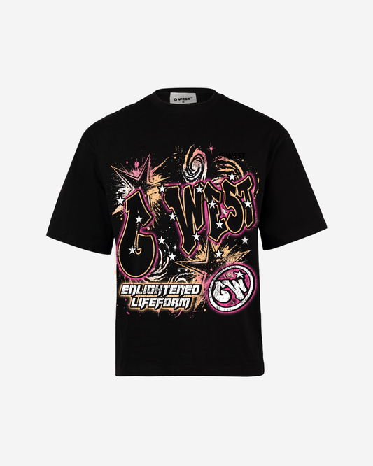 G West Mens Illuminated Soul Double Hit Premium Oversized Tee Front And Back Print