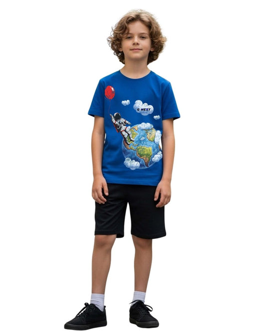 Camiseta G West Kids Balloon Earth Royal para hombre