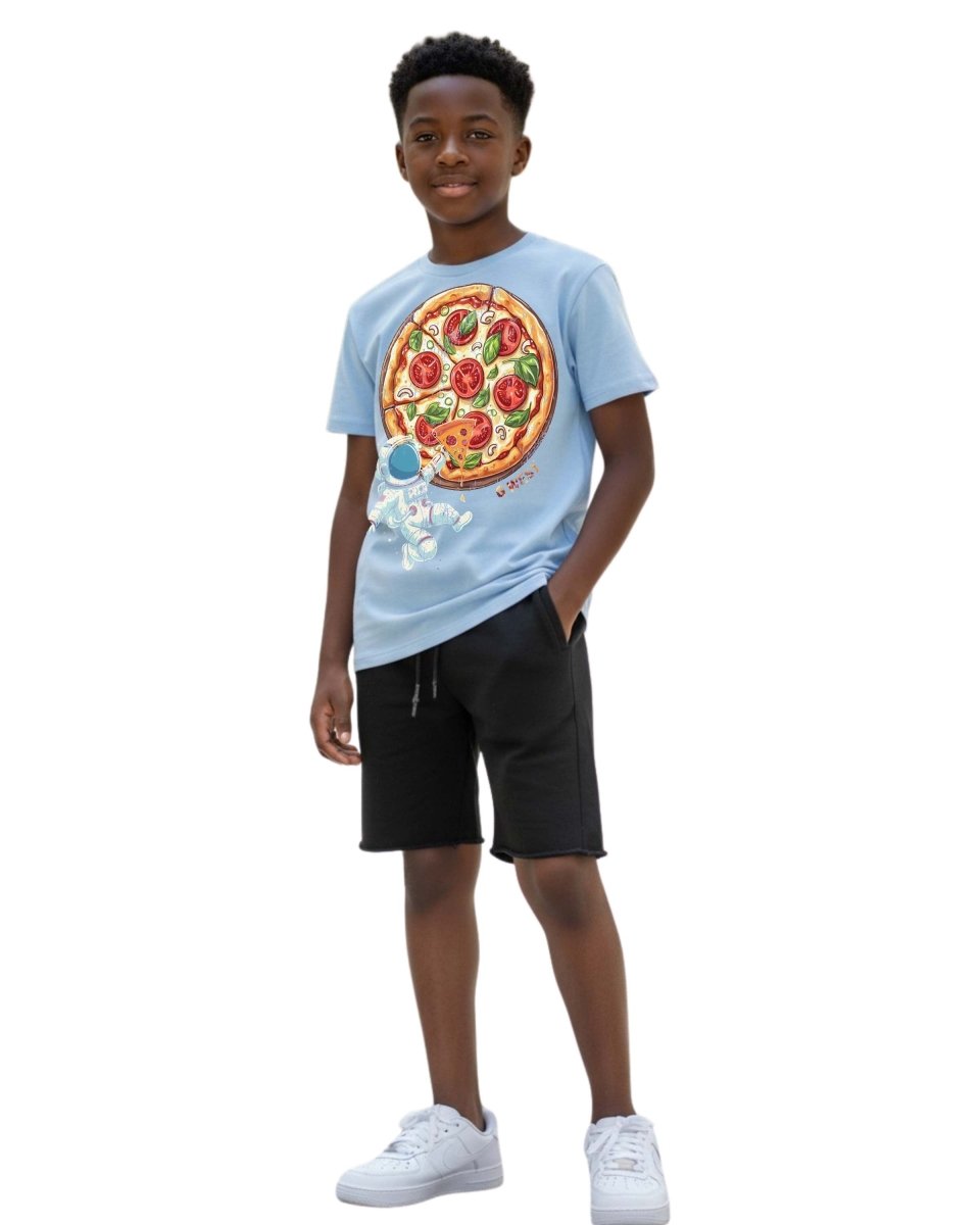 G West Kids Space Pizza Black Tee - Dtpbasty9067