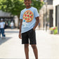 G West Kids Space Pizza Black Tee - Dtpbasty9067