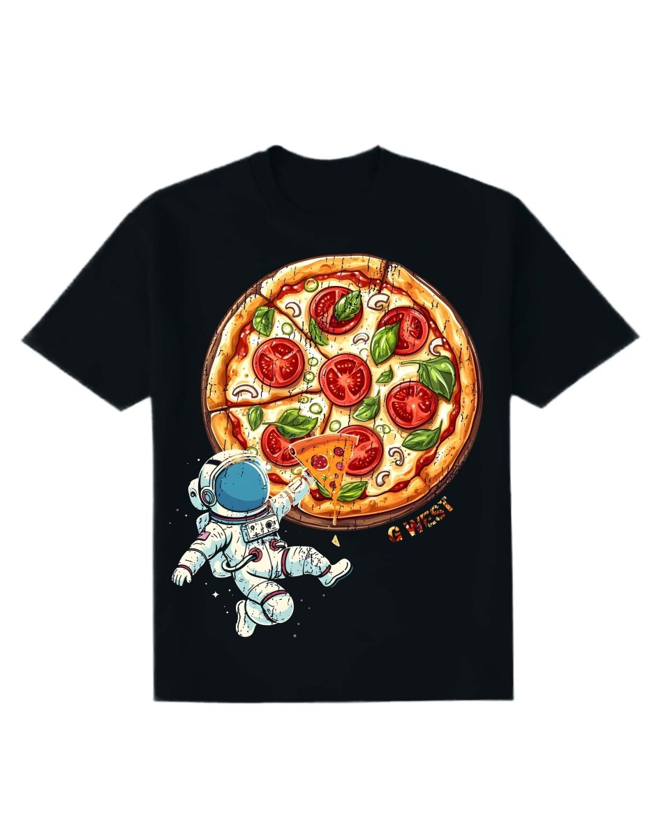 G West Kids Space Pizza Black Tee - Dtpbasty9067
