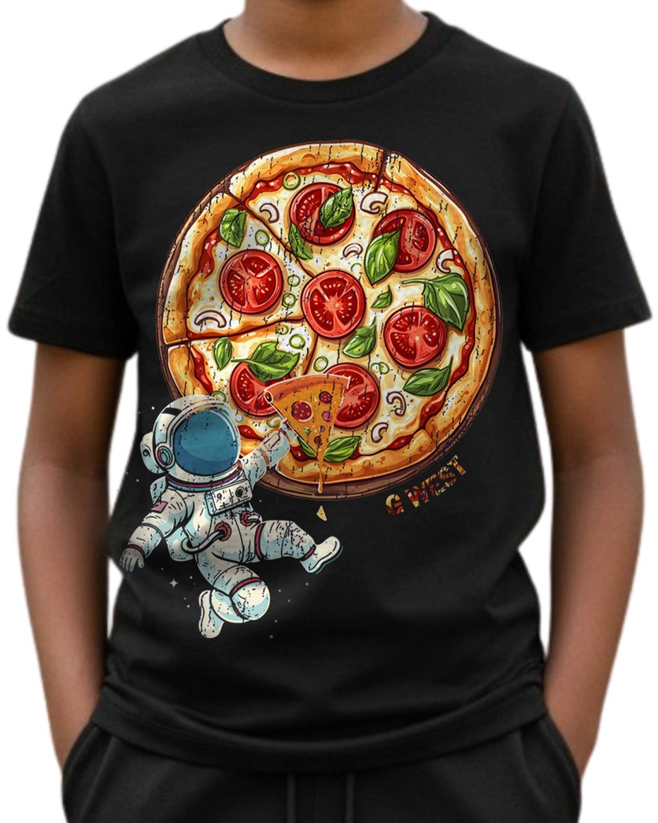 G West Kids Space Pizza Black Tee - Dtpbasty9067