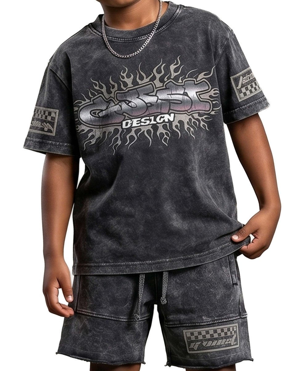 G WEST KIDS STARFLAMES TEE & SHORT
