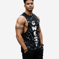 G WEST LOGO MENS BLACK TANKS