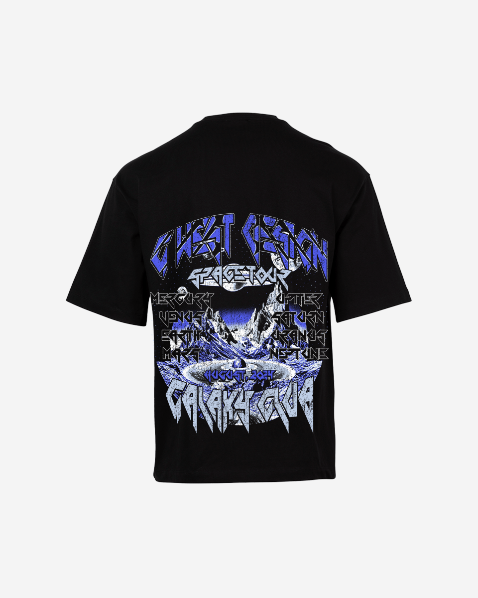 G West Mens  Galaxy Premium Oversized Tee Front And Back Print