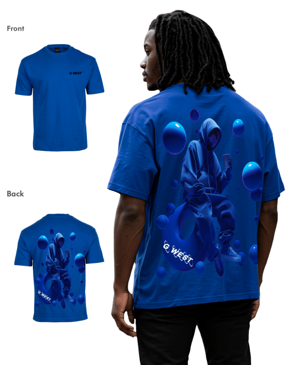 G West Mens Oversized Blue Man Tee