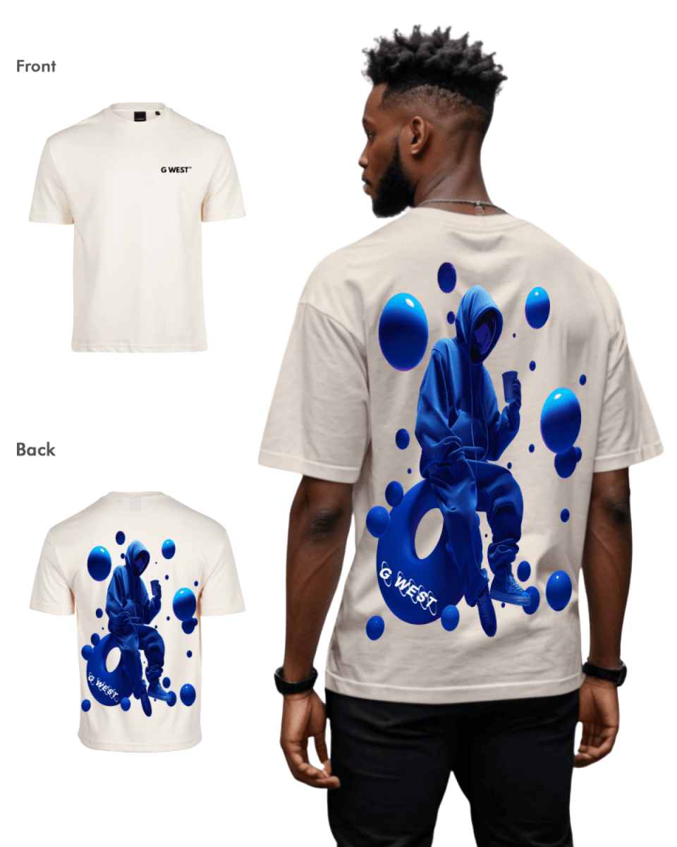 G West Mens Oversized Blue Man Tee
