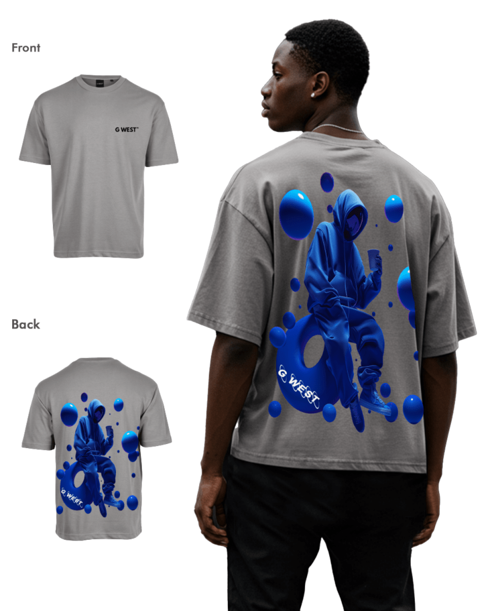 G West Mens Oversized Blue Man Tee