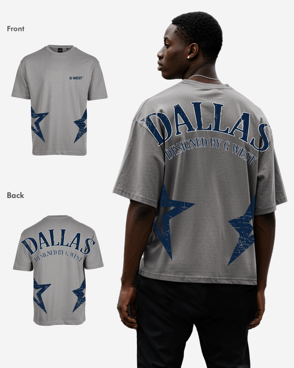 G West Mens Oversized Dallas Logo Tee