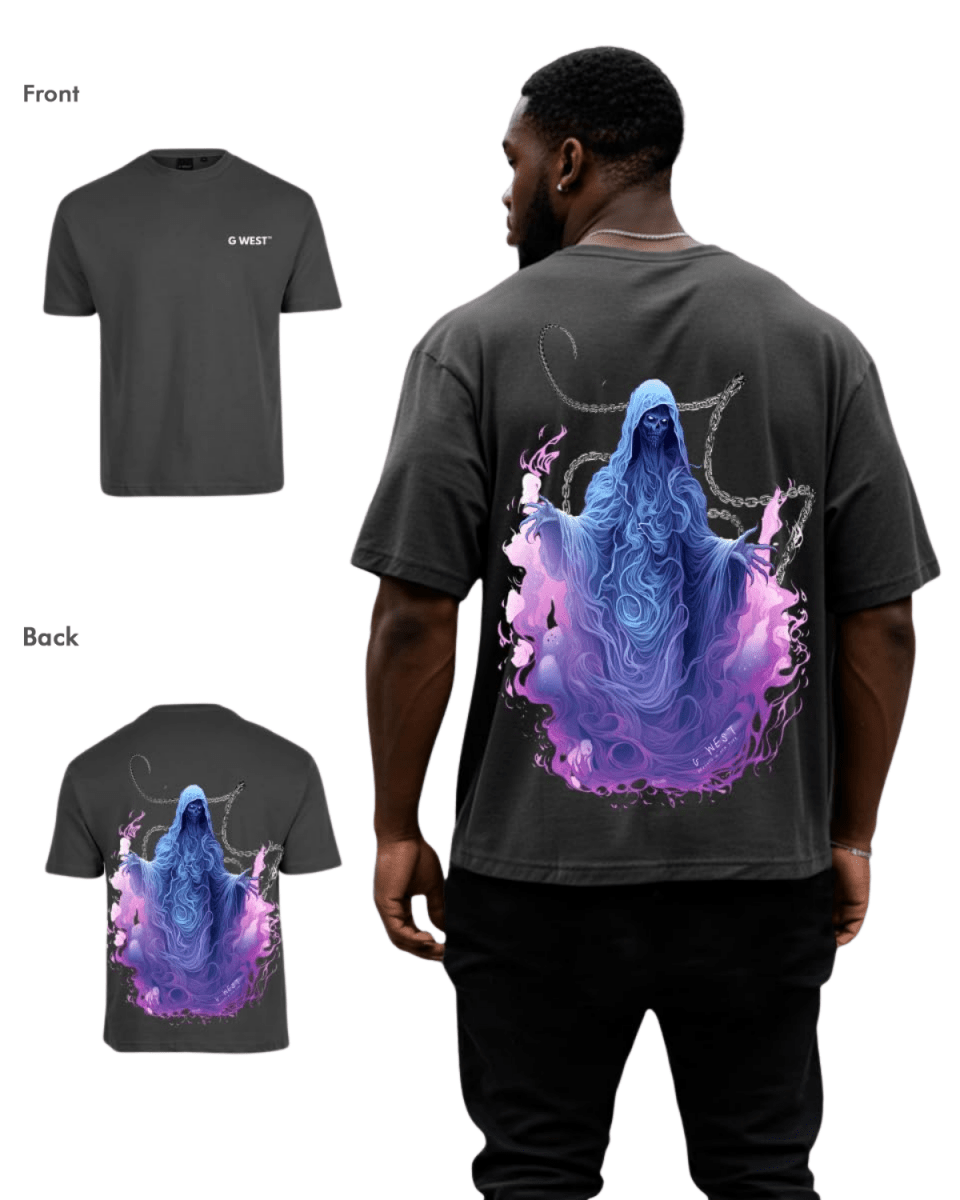 G West Mens Oversized Purple Reaper Tee