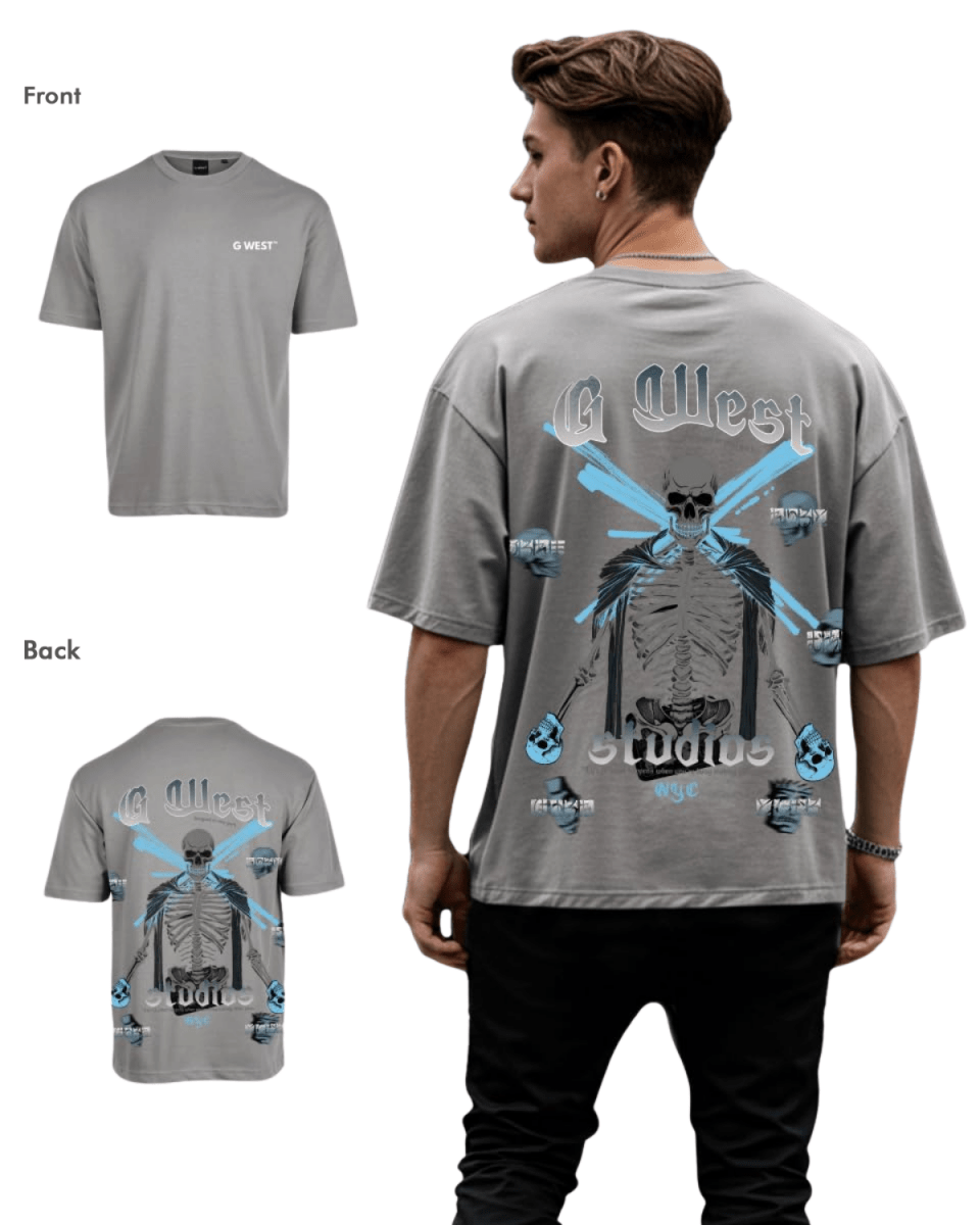 G West Mens Oversized Skull Tee