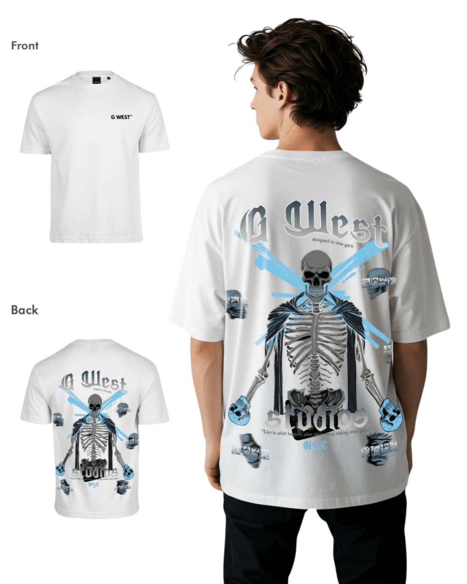 G West Mens Oversized Skull Tee