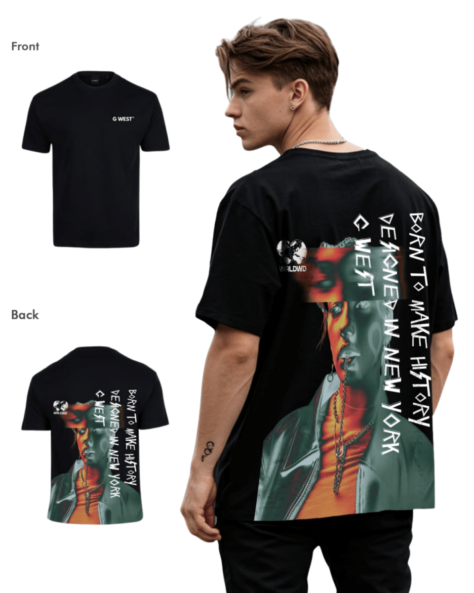 G West Mens Oversized World Wide Chain Tee