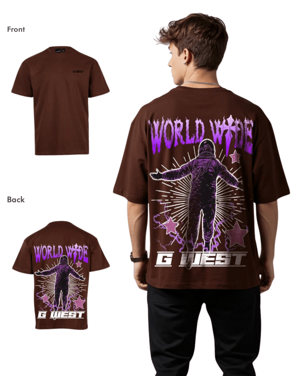 G West Mens Oversized World Wide Star Tee