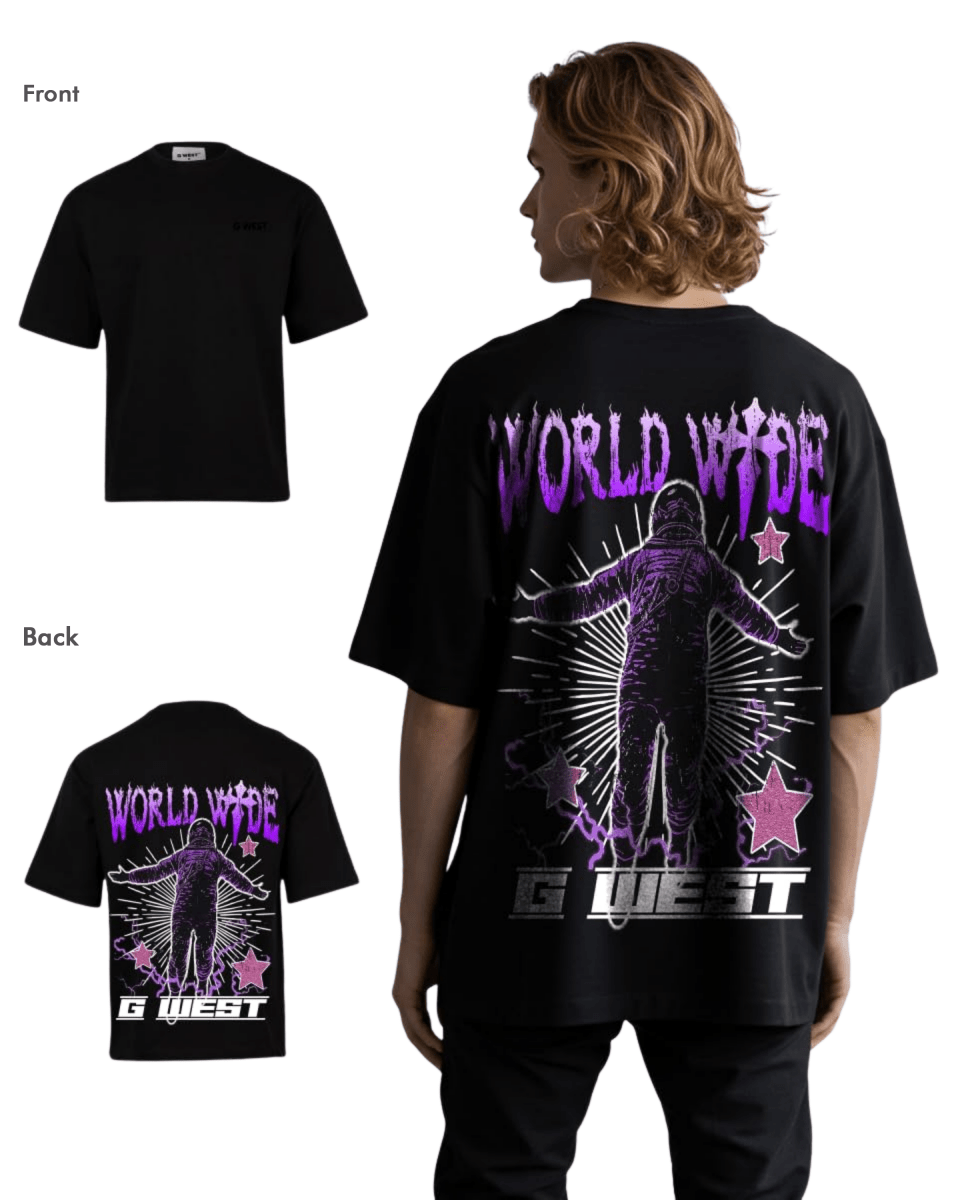 G West Mens Oversized World Wide Star Tee