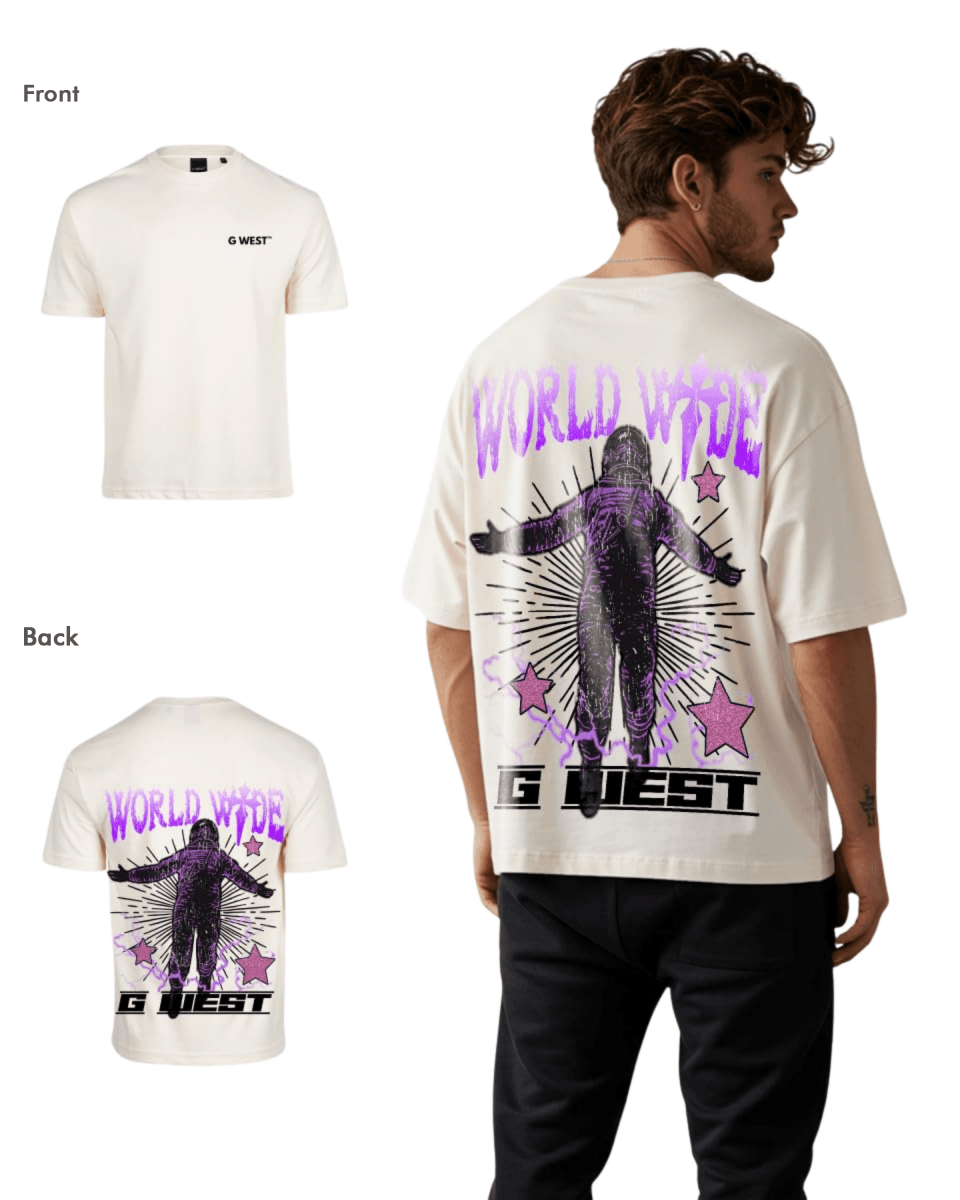 G West Mens Oversized World Wide Star Tee