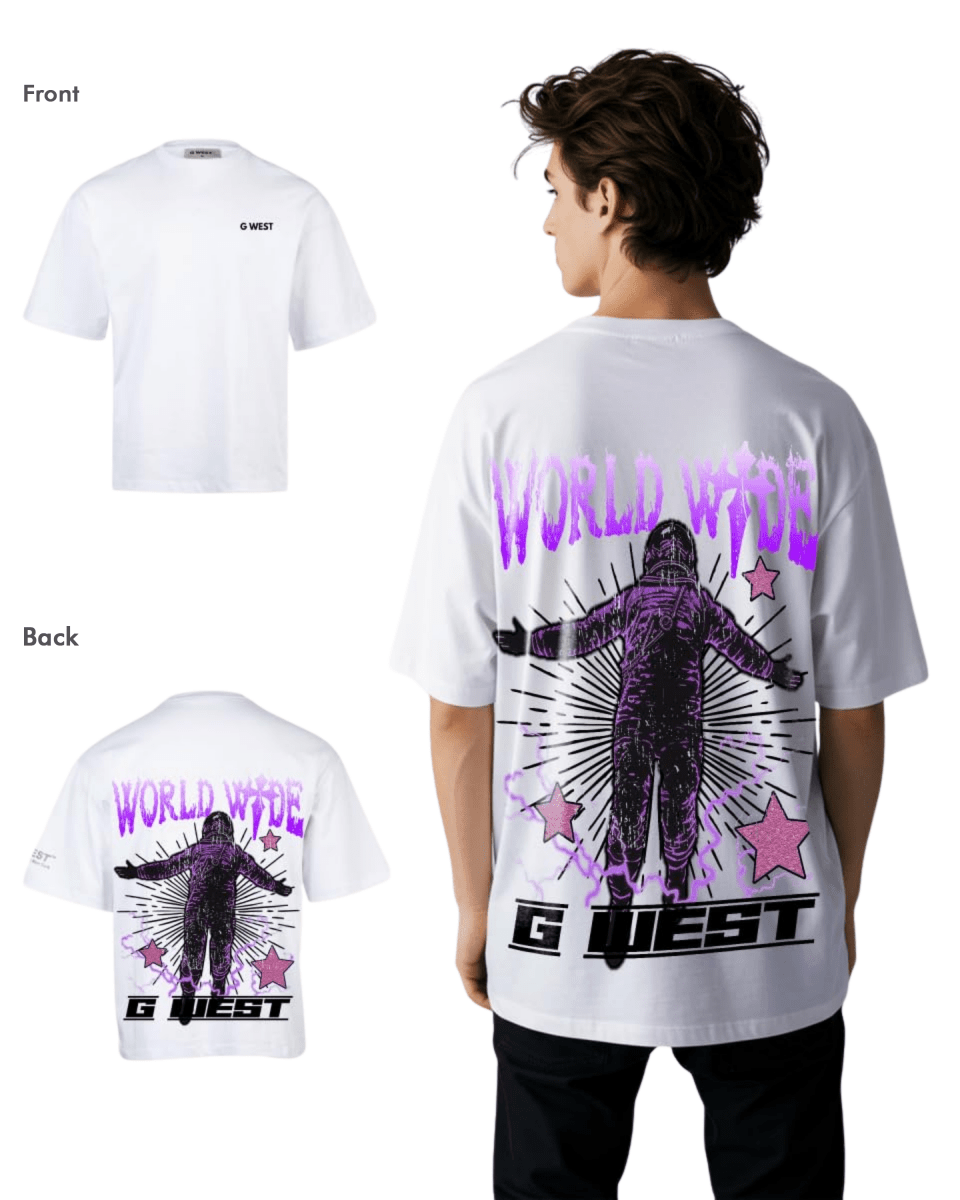G West Mens Oversized World Wide Star Tee