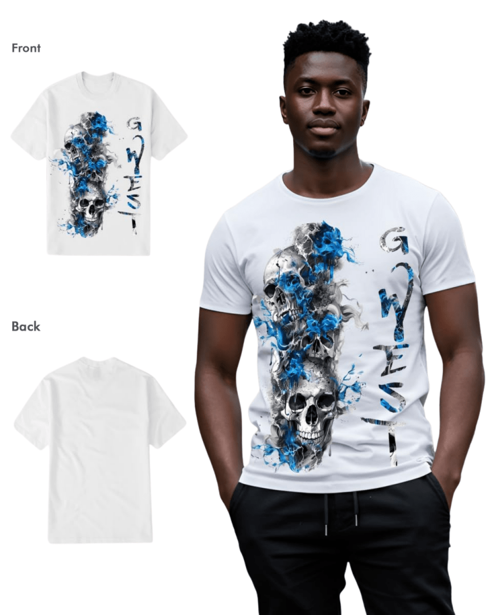 G West Mens Smoky Skull Tee