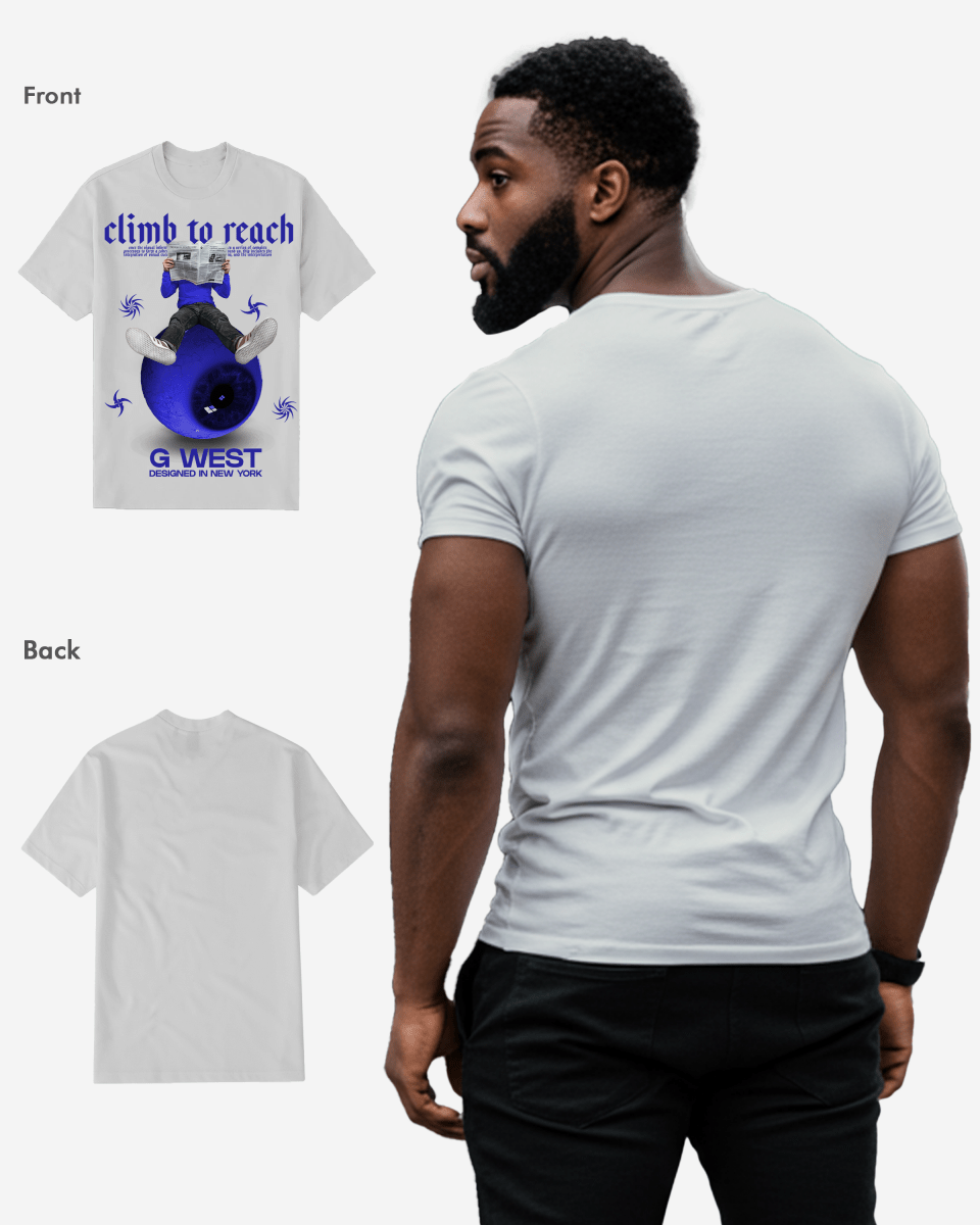 G West Mens News Paper Light Blue Tee
