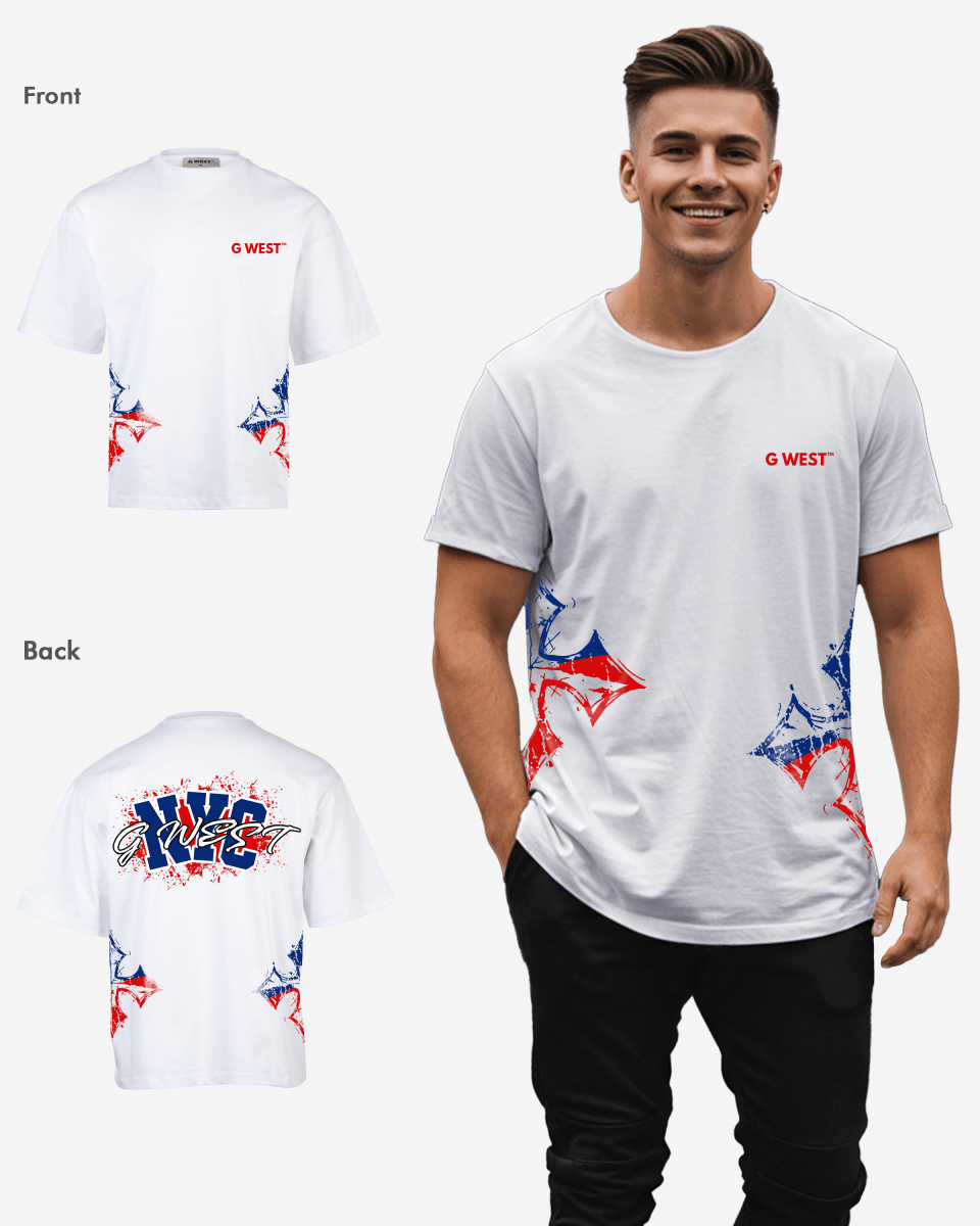 G West Nyc Blood Arch LogoÂ Oversized T-Shirts