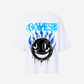 G West Womens Oversized Aqua Smile Tee