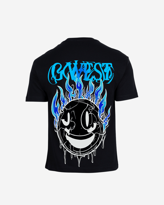 G West Mens Oversized Aqua Smile Tee