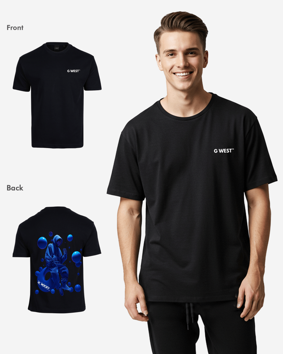 G West Mens Oversized Blue Man Tee