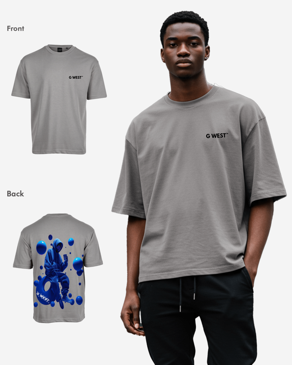 G West Mens Oversized Blue Man Tee