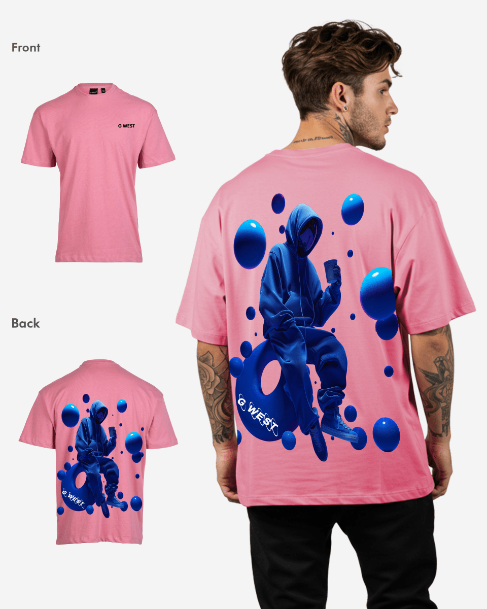 G West Mens Oversized Blue Man Tee
