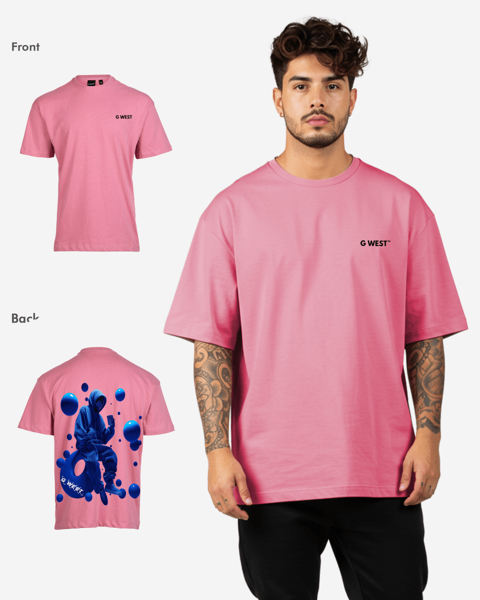 G West Mens Oversized Blue Man Tee