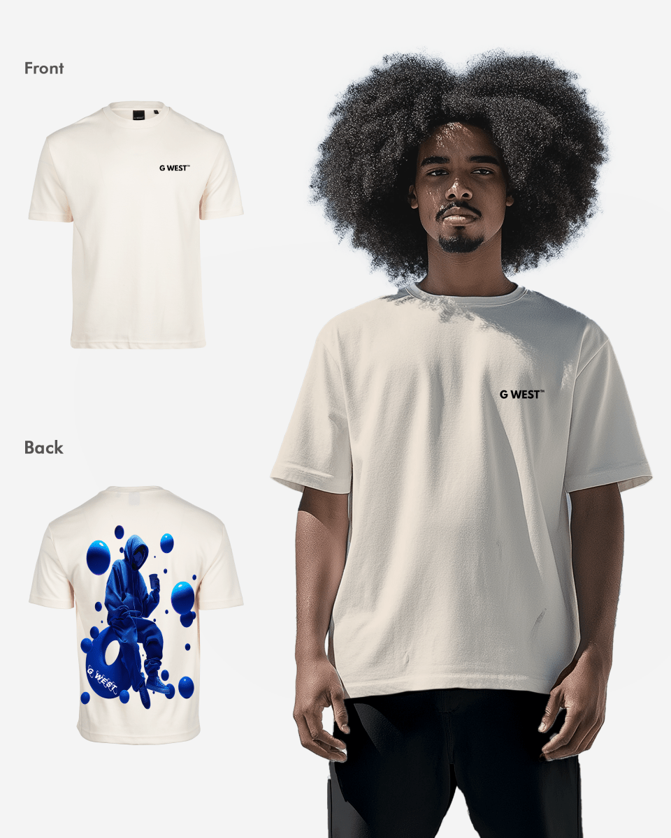 G West Mens Oversized Blue Man Tee