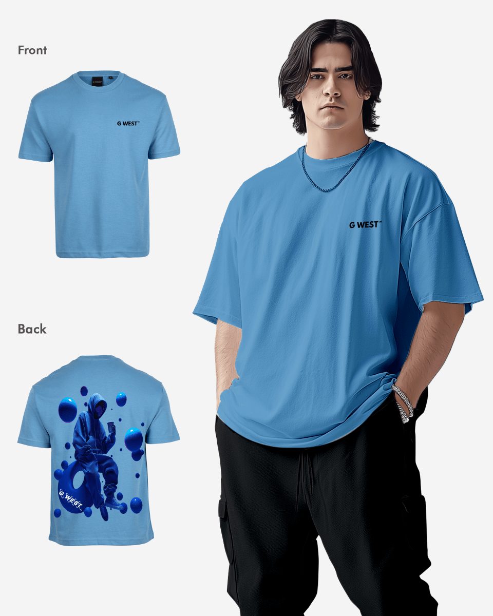 G West Mens Oversized Blue Man Tee