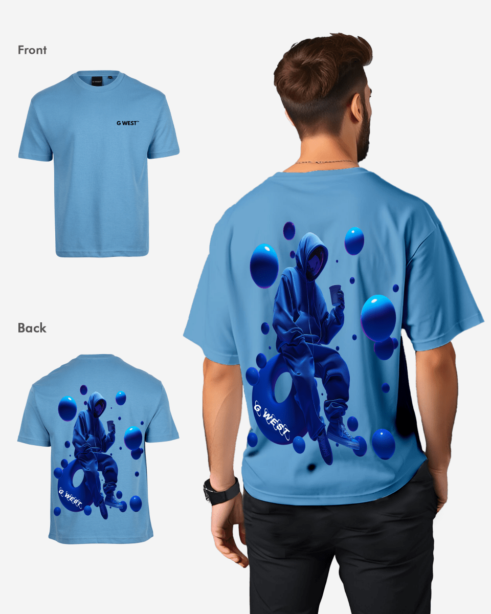 G West Mens Oversized Blue Man Tee