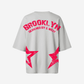 G West Womens Oversized Brooklyn Arch Logo Tee