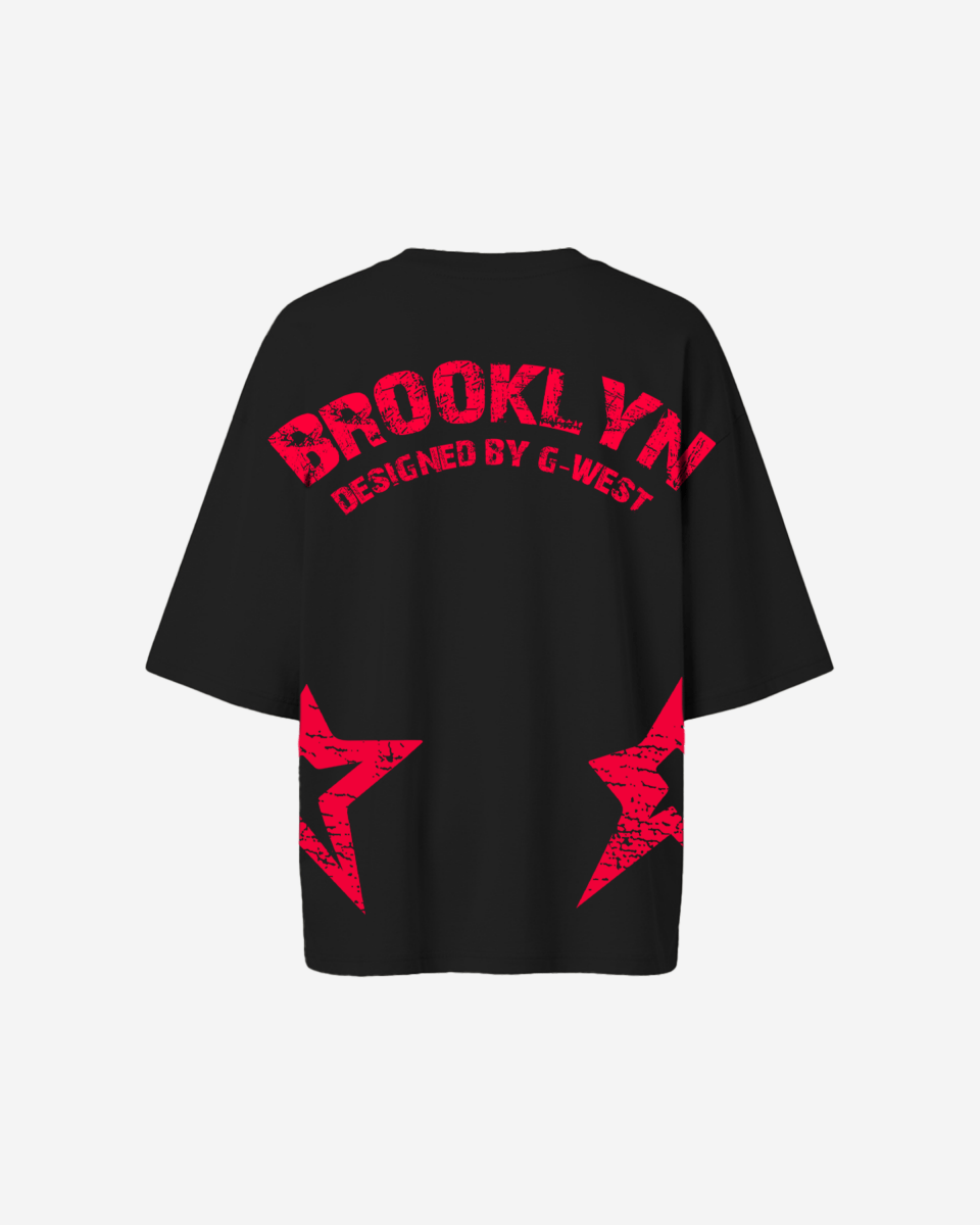 G West Womens Oversized Brooklyn Arch Logo Tee