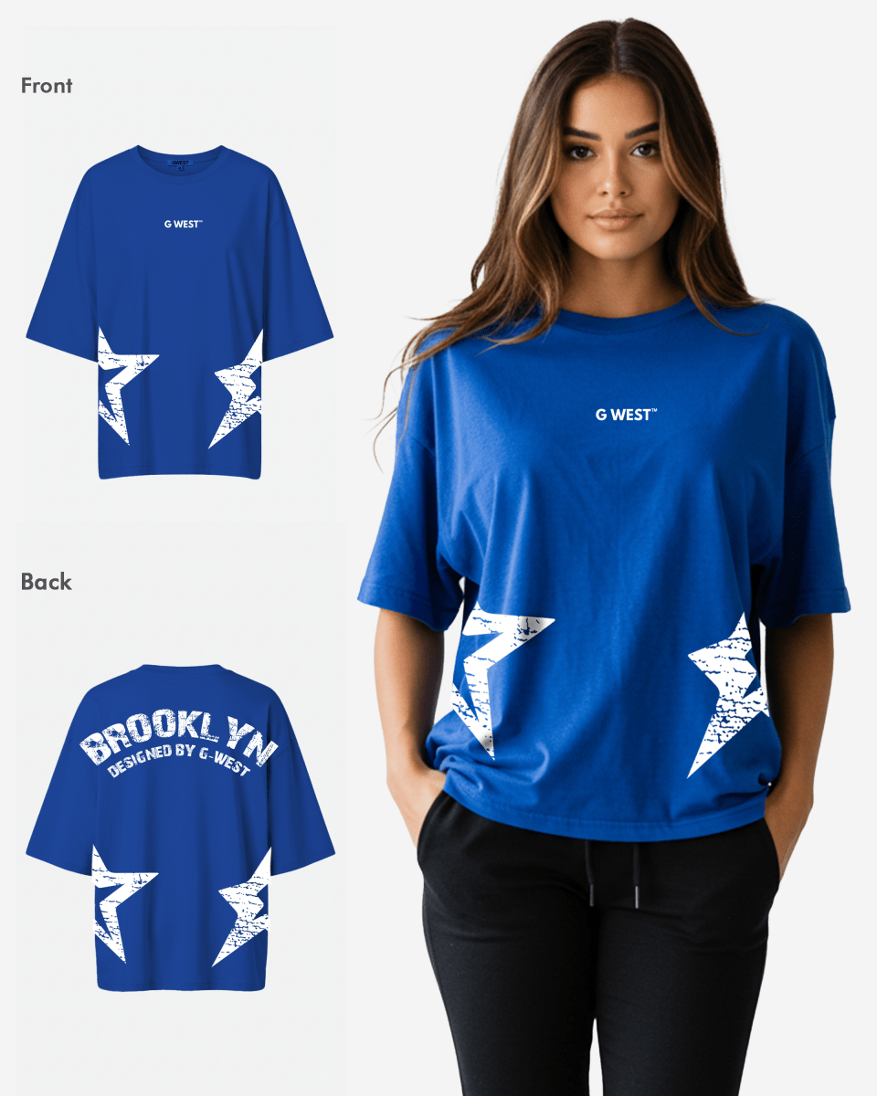 G West Womens Oversized Brooklyn Arch Logo Tee