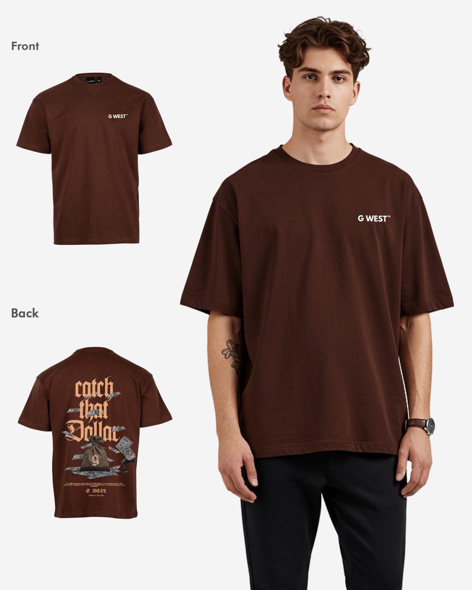 G West Mens Oversized Catch That Dollar Life Stlye Tee