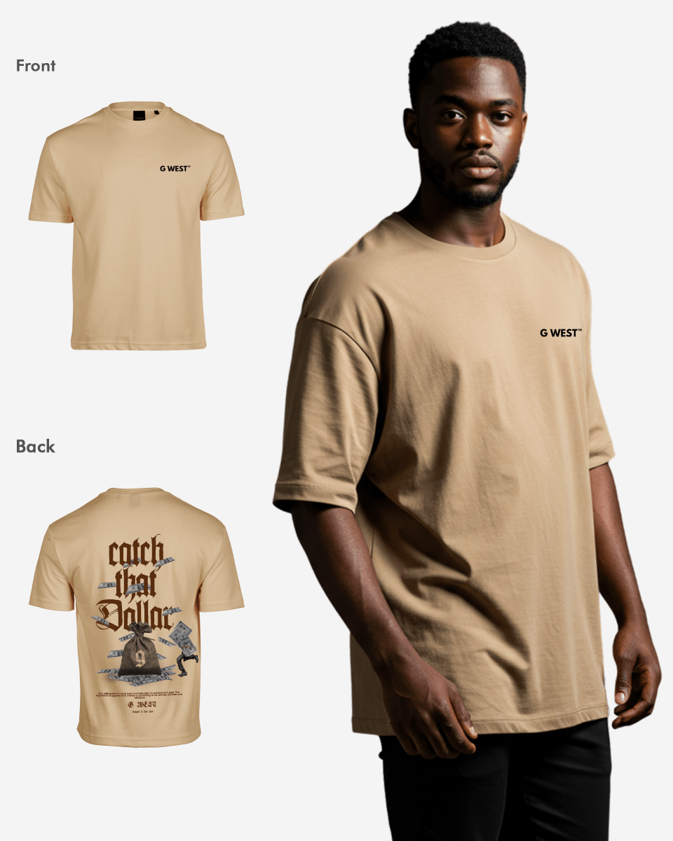 G West Mens Oversized Catch That Dollar Life Stlye Tee