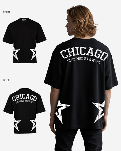 G West Mens Oversized Chicago Arch Logo Tee