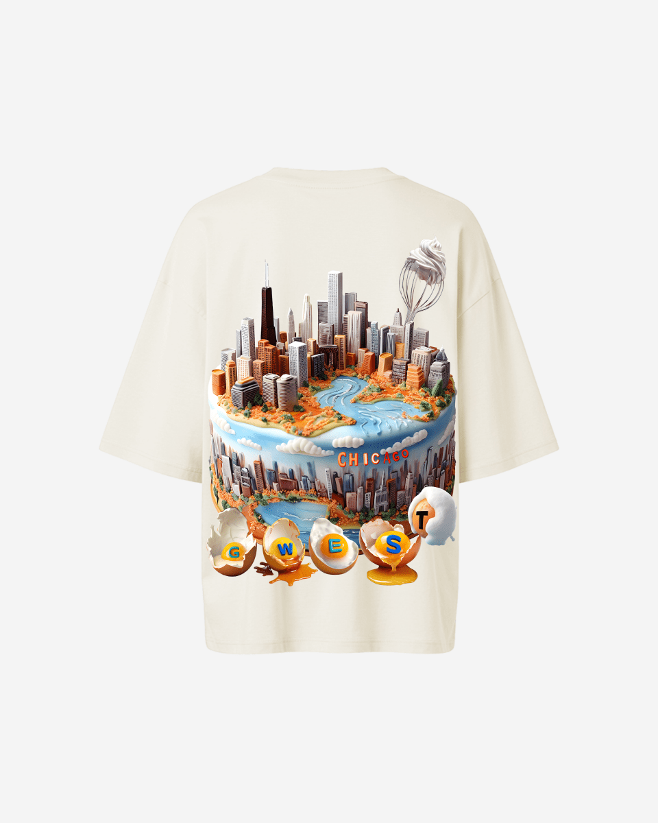 G West Womens OVERSIZED CHICAGO CAKE TEE