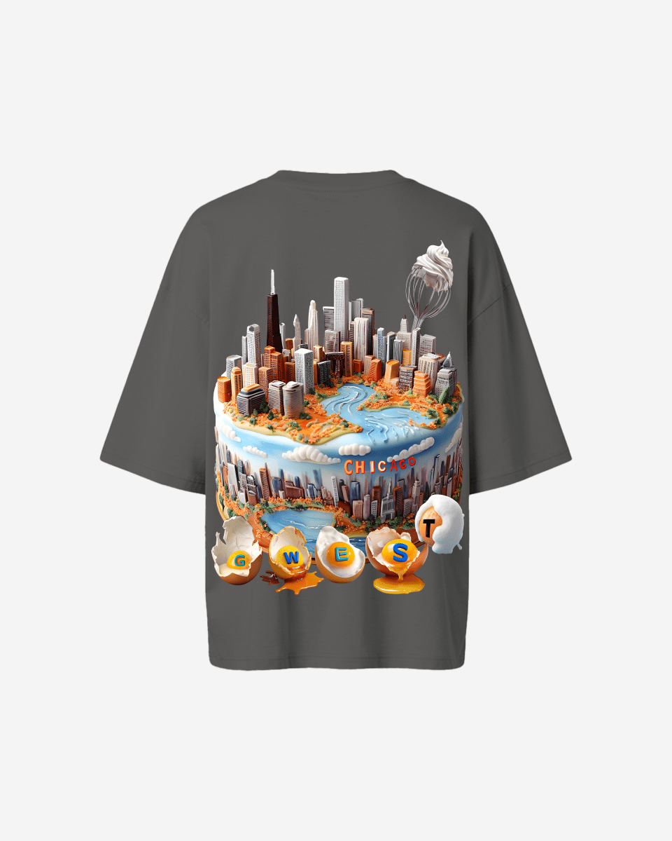 G West Womens OVERSIZED CHICAGO CAKE TEE