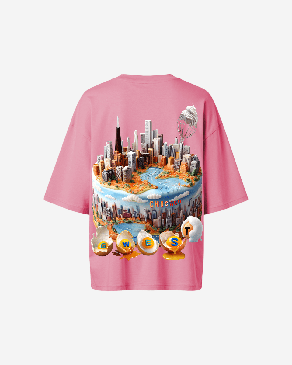 G West Womens OVERSIZED CHICAGO CAKE TEE