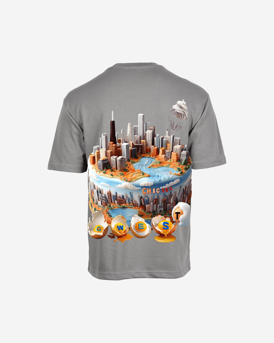 G West Mens Oversized Chicago Cake Tee