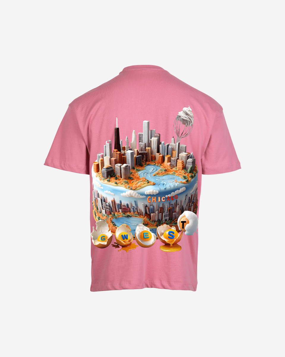 G West Mens Oversized Chicago Cake Tee